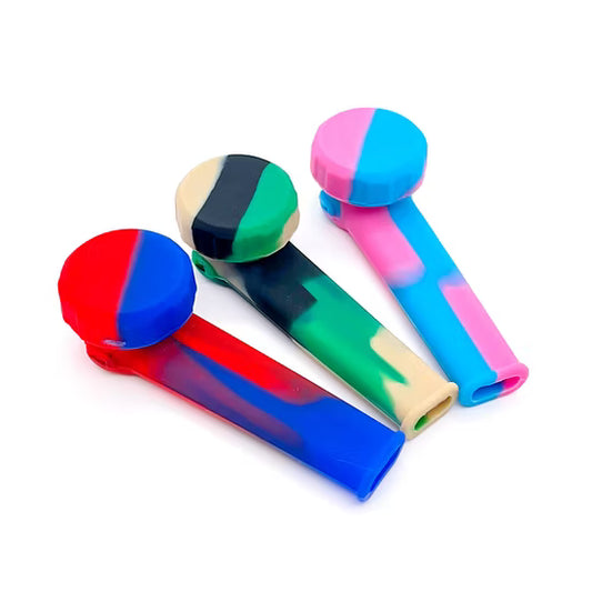 Pipa de silicona con tazón de acero inoxidable (unidad)